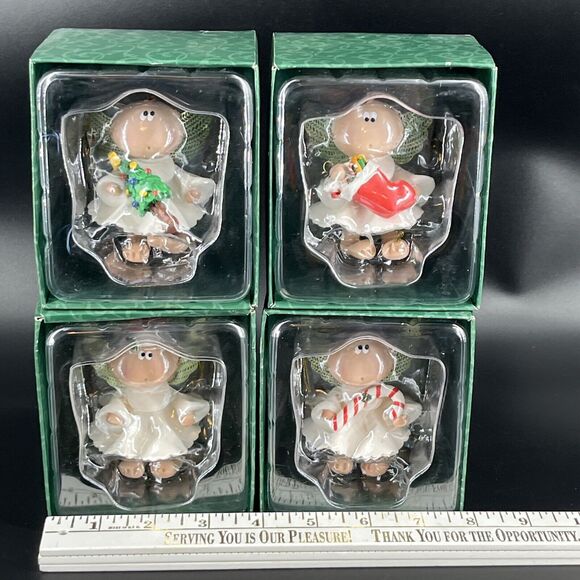 Angel Cheeks Christmas Ornaments, Set of 4 New In Box - Picture 6 of 10